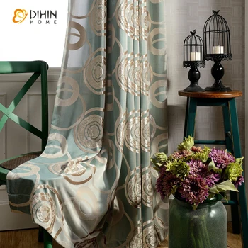 

DIHIN 1 PC Luxury European Jacquard Curtains For Living Room Window Screening Drapes Blinds Treatment For Bedding Room