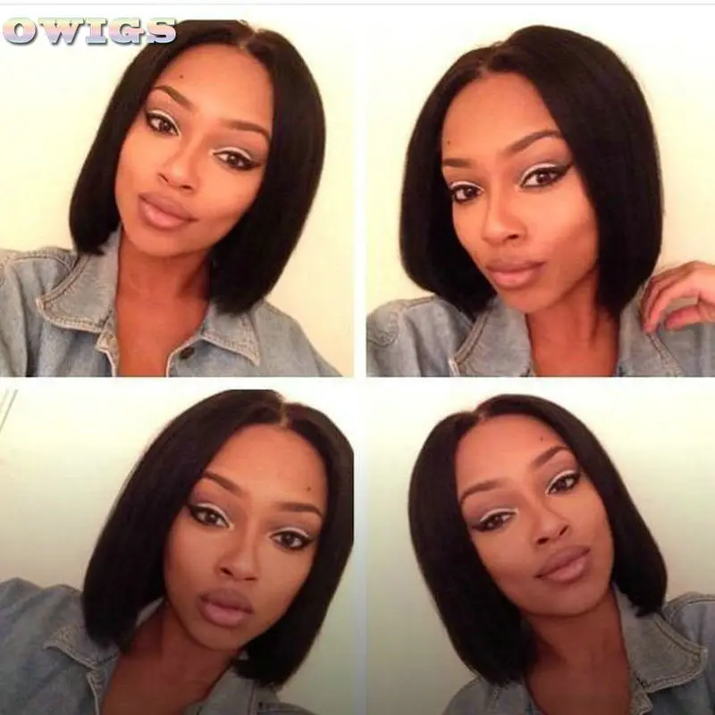 100unprocessed virgin brazilian human hair short bob wigs