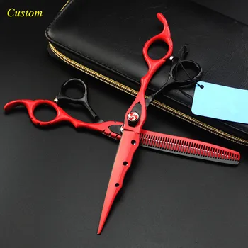 

Custom name japan 440c steel 7 inch hair cutting scissors cut barber makas thinning shears haircut scissor hairdressing scissors