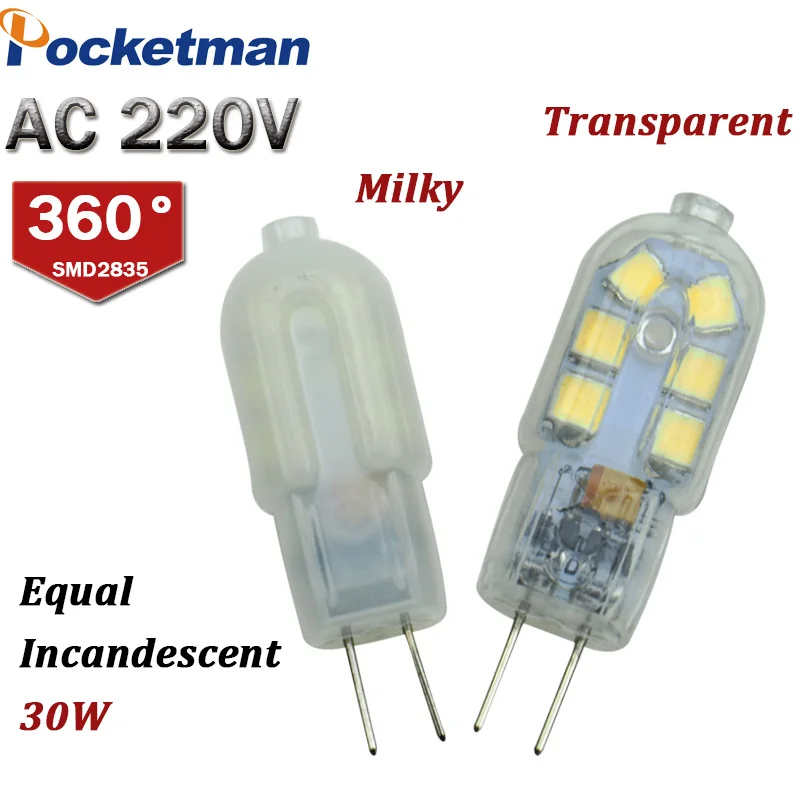 

G4 LED Lamp 3W AC 220V SMD2835 Lampada LED G4 Bulb Milky/Transparent 360 Beam Angle Lights Replace Halogen 30W Mini G4
