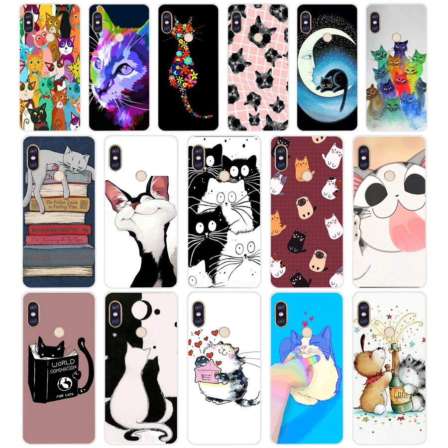 

95SD New Year Gifts Cute Cats Soft Silicone Tpu Cover phone Case for xiaomi redmi 5A 5Plus note 5 5A Pro mi 6