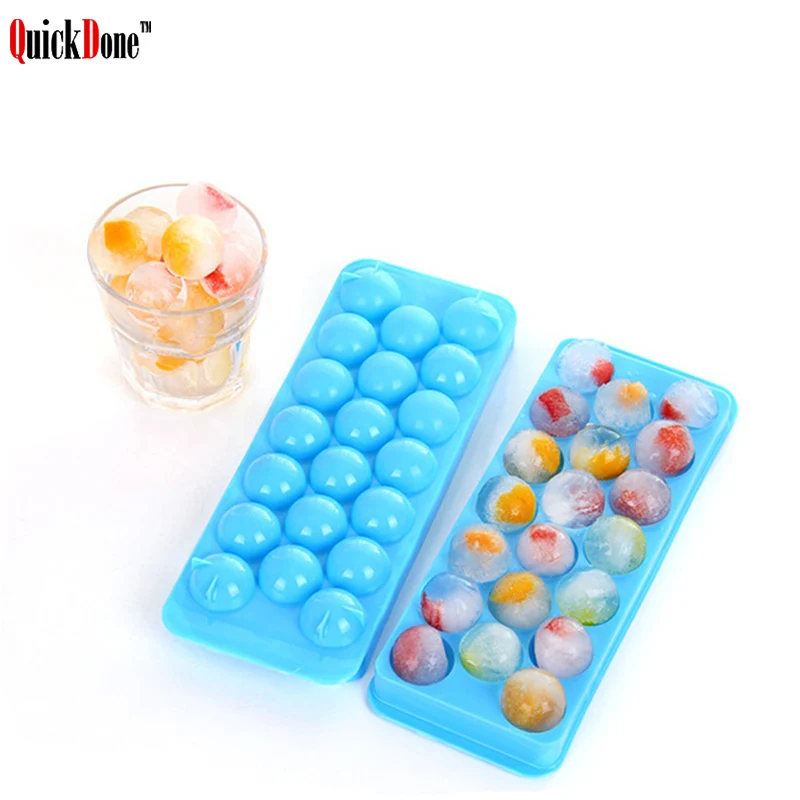 

QuickDone Round Ice Cube Ball Mold Creative Bar Drinking Whiskey Sphere Ice Cube Maker Tray With Cover Colorful Style AKC6229