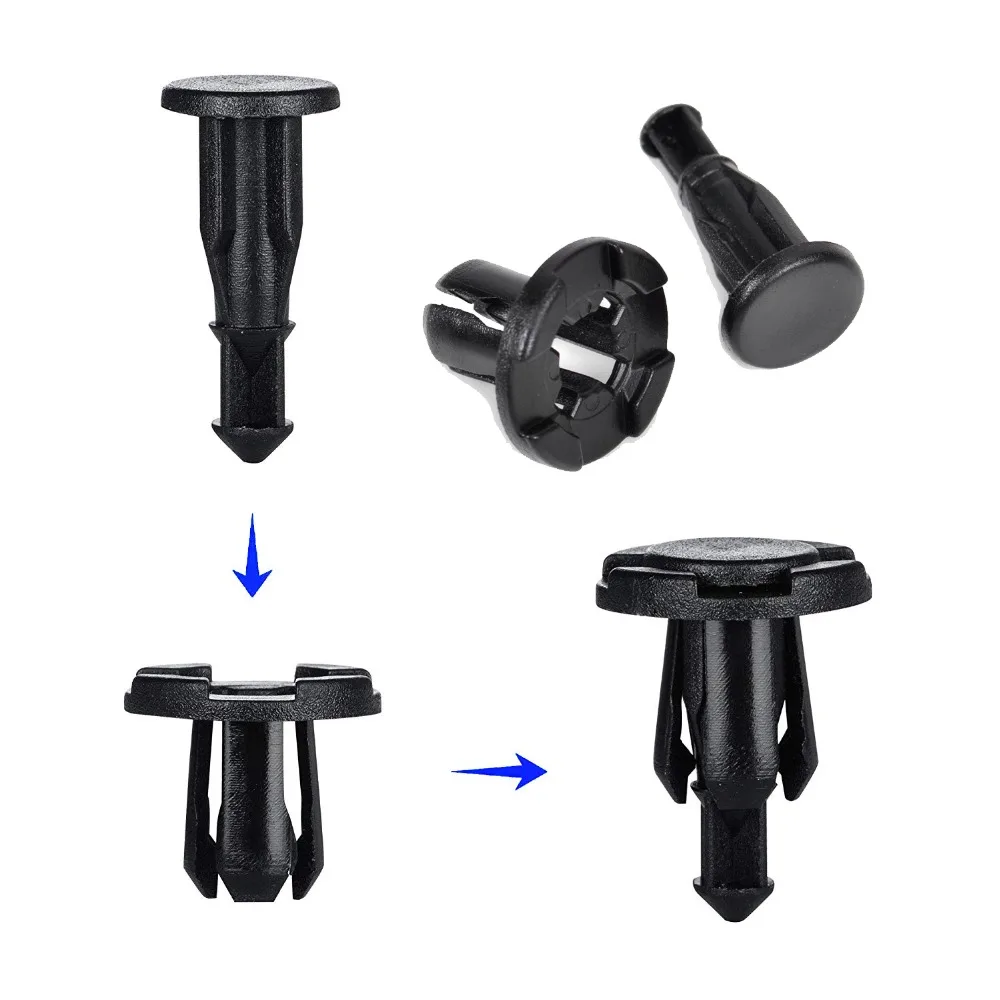 Set of 100 Bumper Engine Cover Fender Grille Clip Push Type Retainer For Subaru