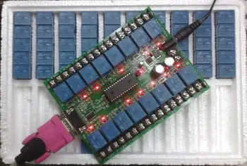 

16 way serial port relay control board computer control switch (with power + line) new VB.NET source code