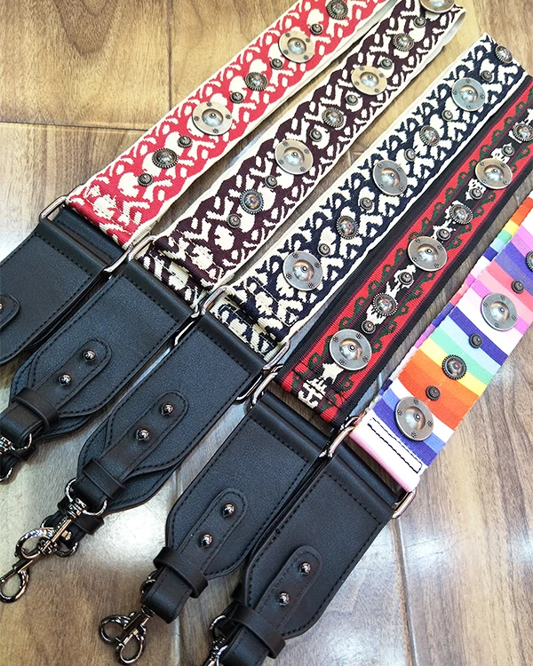 Fashion Metal Badge Canvas Shoulder Strap for Bags Replacement Strap Handbag Geometric Accessories Belts Ladies Bag Partys 