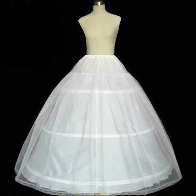 

White Ball Gown Petticoat for Wedding Dress Fluffy 3 Hoop Skirt Underskirt Woman Crinoline Pettycoat