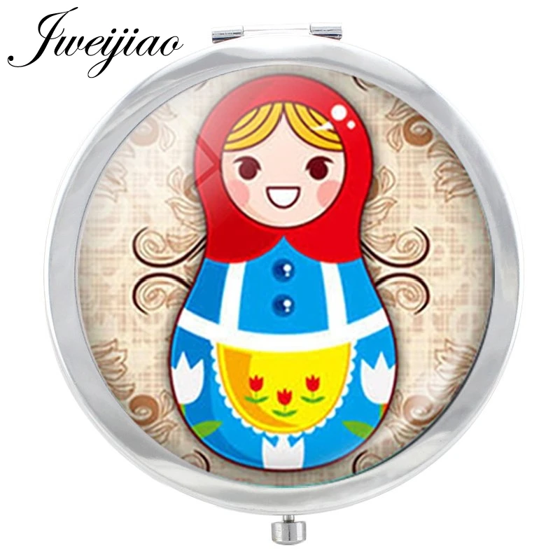 JWEIJIAO игра moive Фея дорожное Зеркало Шарм Винтаж серебро cтекло, Круглый Кабошон красота здоровье кошелек зеркало HH138 - Цвет: JN07