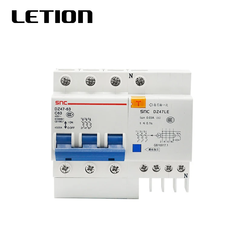 

DZ47LE-63/3P leakage Protection for DZ47LE-63 Overload Protection Series small Circuit Breaker Free Shipping