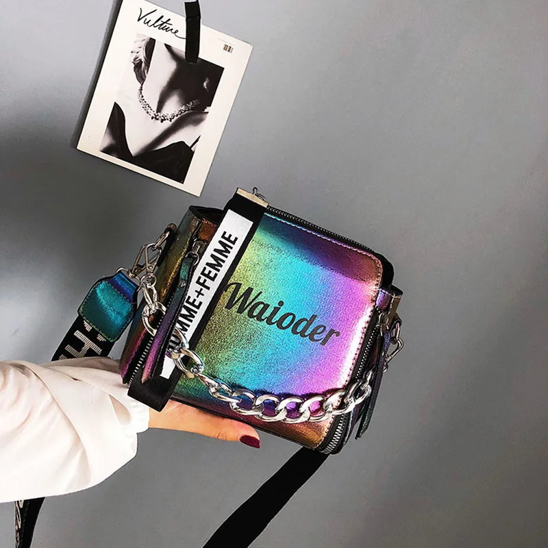 النساء سلاسل Crossbody حقيبة الليزر المرأة أكياس الأزياء شنطة كتف الإناث إلكتروني البسيطة رفرف محفظة بولسا الأنثوية النساء سلاسل Crossbody حقيبة الليزر المرأة أكياس الأزياء شنطة كتف الإناث إلكتروني البسيطة رفرف محفظة بولسا الأنثوية
