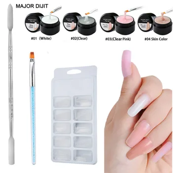 

4pc/set Poly Gel kit 15ml Quick Building Finger Extension Crystal UV Builder Gel Nail Form Nail Art Brush Nail Tools Kits