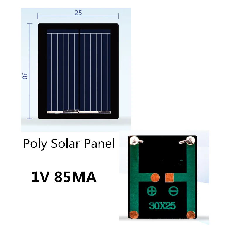 Мини поликристаллический кремний Панели солнечные 1V 85MA/80MA Солнечный Системы "сделай сам" для Батарея зарядные устройства