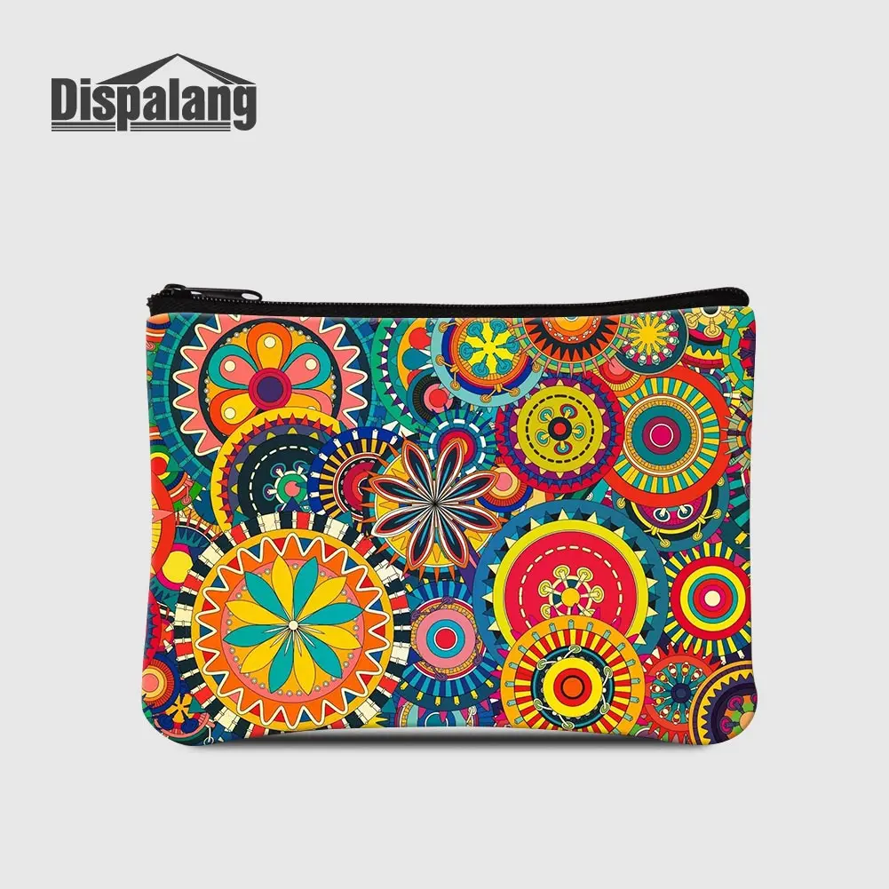 

Dispalang Personalized Geometry Patterns Small Wallet For Women Outdoors Portable Coin Purse Girls Mini Zipper Change Bag Clutch