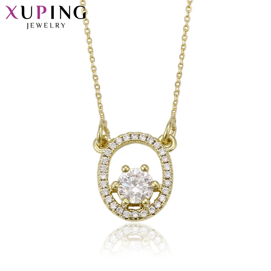 

Xuping Elegant Necklace Light Yellow Gold Color Plated Long Necklace High Quality Chain Jewelry Thanksgiving Gifts S69,4-41957