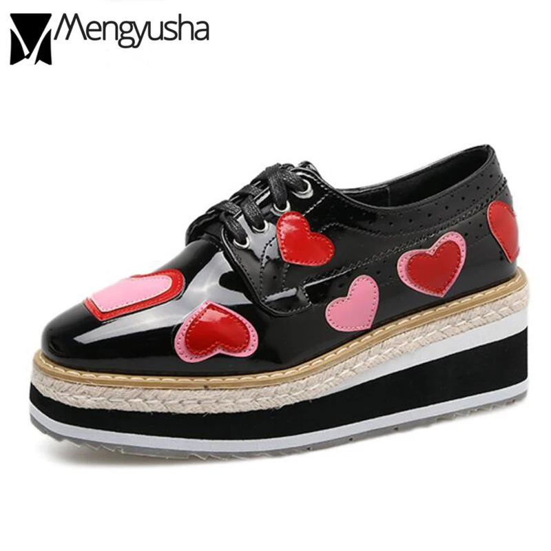 platform heart shoes