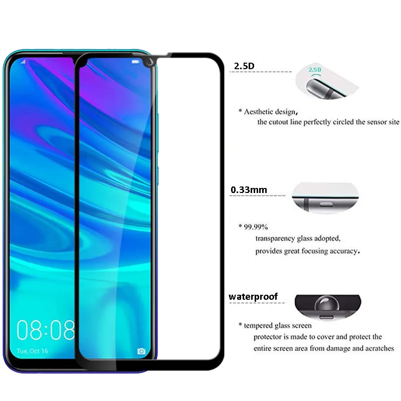 Защитное стекло для Huawei P smart plus 2019 защита экрана закаленное на psmart полное