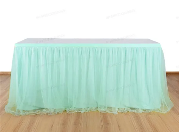 arrival Solid Party Wedding Tulle Tutu Table Cloth Skirt Party Birthday Festive Baby Shower Decor