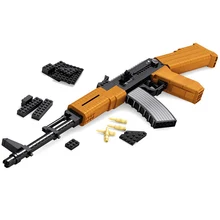 617 шт DIY Nerfs Элитный пистолет AK47 пулемет пулеметный карабин Игрушечная модель пистолета набор строительных блоков пластиковая игрушка подарок для детей