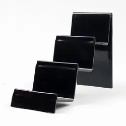 Оптовая продажа 4 черный пластиковый кошелек стенд держатель 3 яруса TVQ-LJWS-14