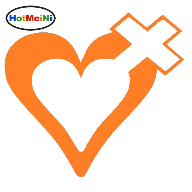 HotMeiNi Professional production сердце с крестом на вершине милый христианский автомобиль стикеры внедорожник окно двери каяк виниловая наклейка 10 цвета