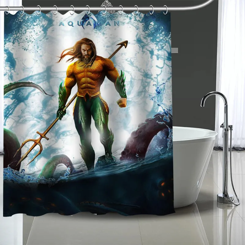На заказ Aquaman узор Декор занавеска s полиэстер ванная водостойкая занавеска для душа с пластиковыми крючками