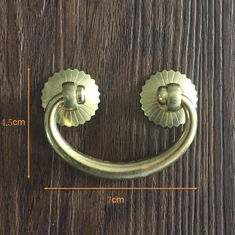 Bold! Chinese antique copper antique desk drawer handle sideboard