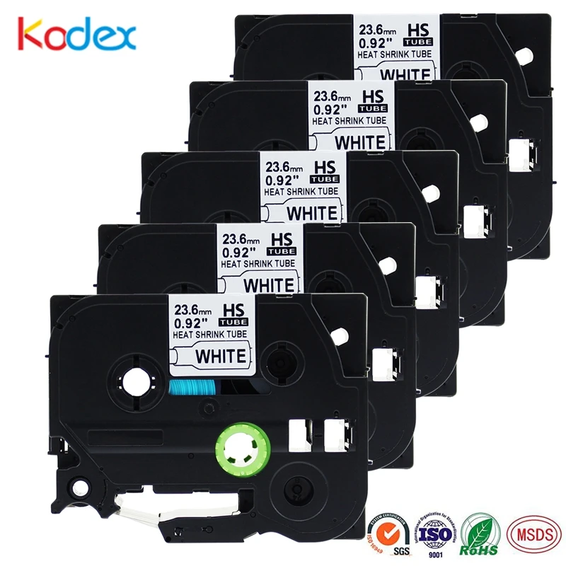 Kodex 5pcs HS 251 compatible HSe 251 Brother heat shrink tube label