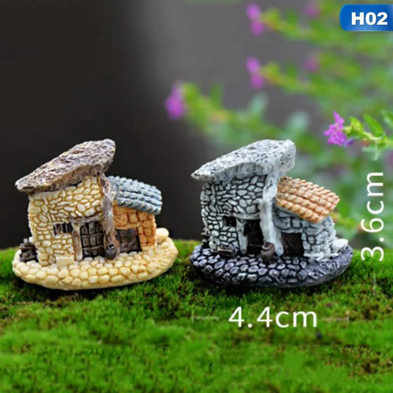 Каменный дом Сказочный Сад, миниатюра Kawaii Мини Смола Маленький дом сад микро фигурки миниатюрные Декор DIY аксессуары
