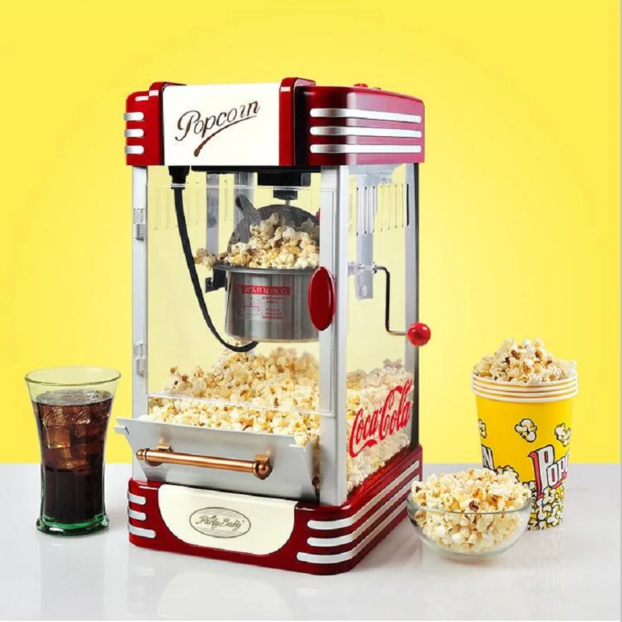 Маленькая электрическая машина для попкорна, Мини Бытовая Автоматическая машина для горячего масла, попкорн, быстрый нагрев с антипригарным горшком, пипокеира M530
