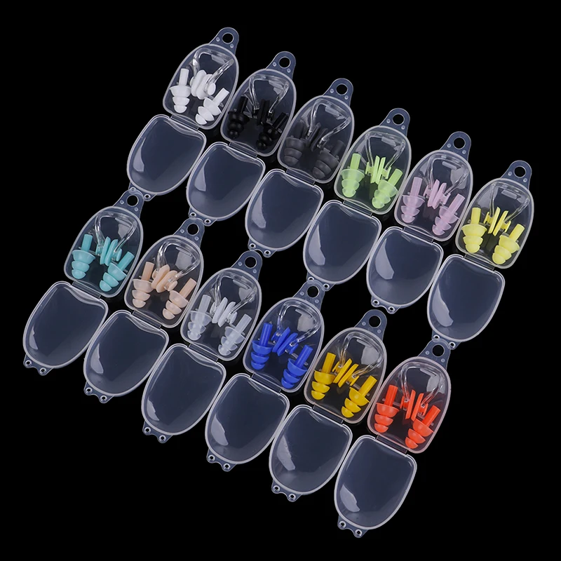 

Soft Swimming Earplugs Nose Clip Case Protective Prevent Water Protection Ear Plug Waterproof Soft Silicone Swim Dive Supplies