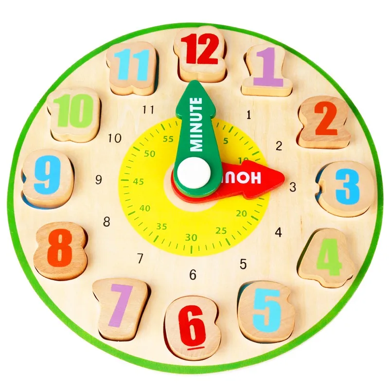 

Shape Sorting Clock - Cartoon Colorful Wooden Educational Toy Montessori Material Preschool Kids Early Development Tool