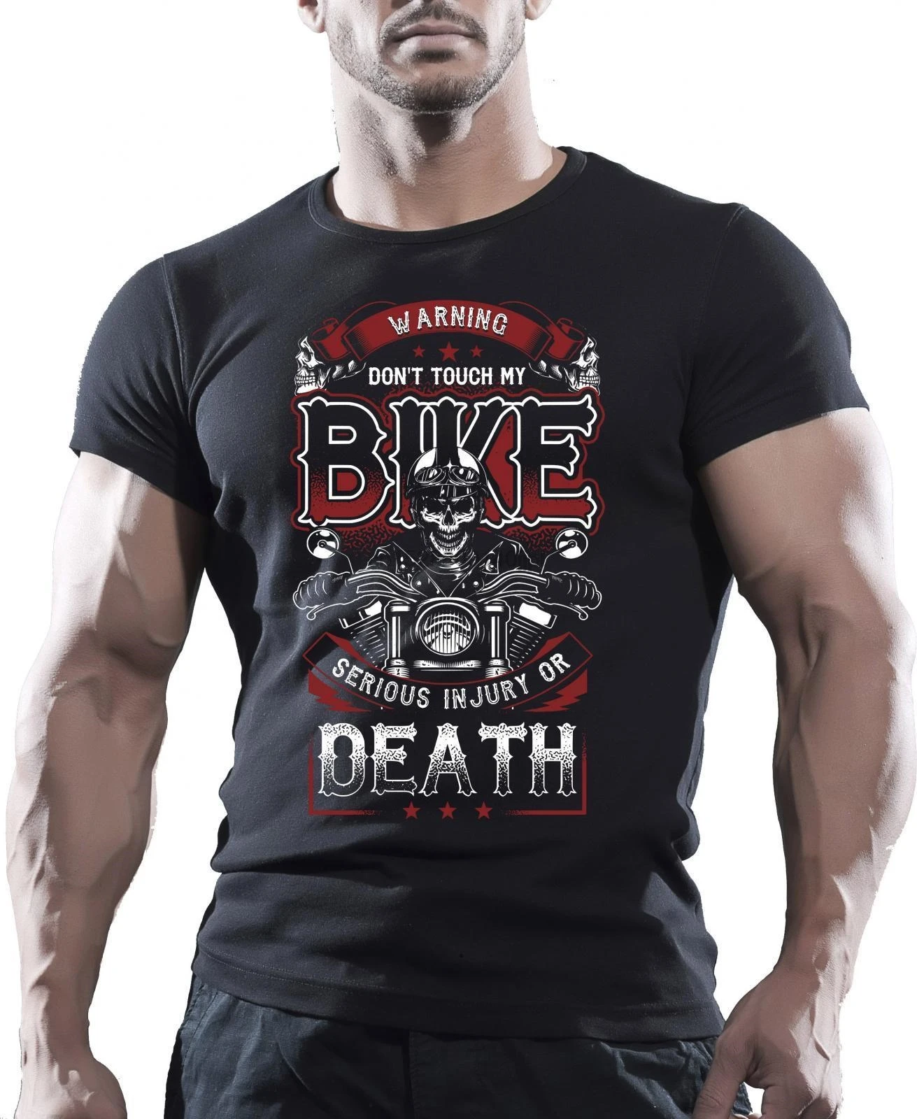 2019 New Arrival Men Fashion Warning Dont Touch Biker - Mens Motorbike T-Shirt American Motorcycles Print T Shirts | Мужская одежда