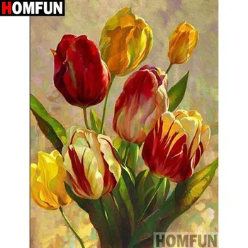 

HOMFUN Full Diamond Embroidery Diy 5D Diamond Painting Cross Stitch "Flower landscape" Full Drill Home Room Decor A17670