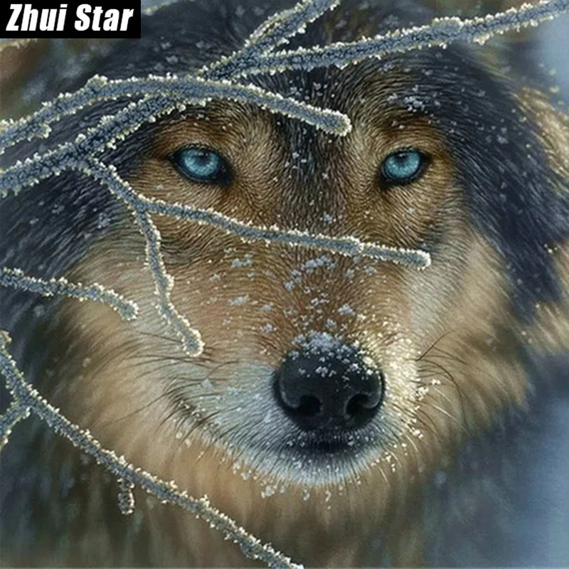 

Full Square Diamond 5D DIY Diamond Painting "wolf in the snow" Embroidery Cross Stitch Rhinestone Mosaic Painting Home Decor