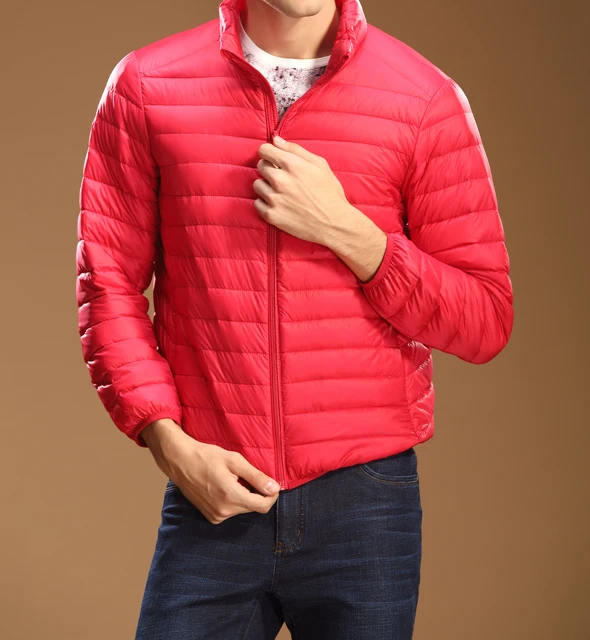 2016 fashion Men casual warm Jackets solid thin breathable Winter