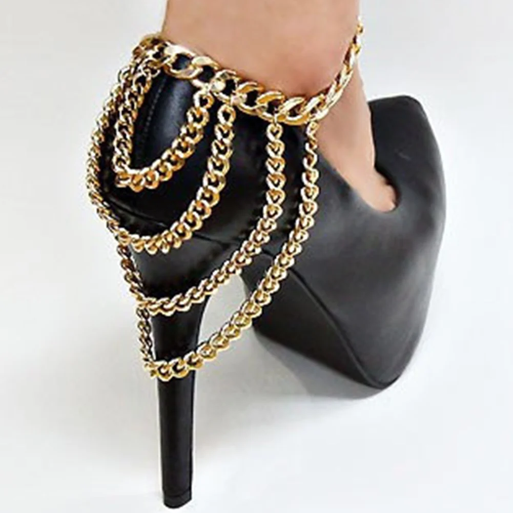 Buy New Sexy Women Golden Tone 3 Row Ankle Chains