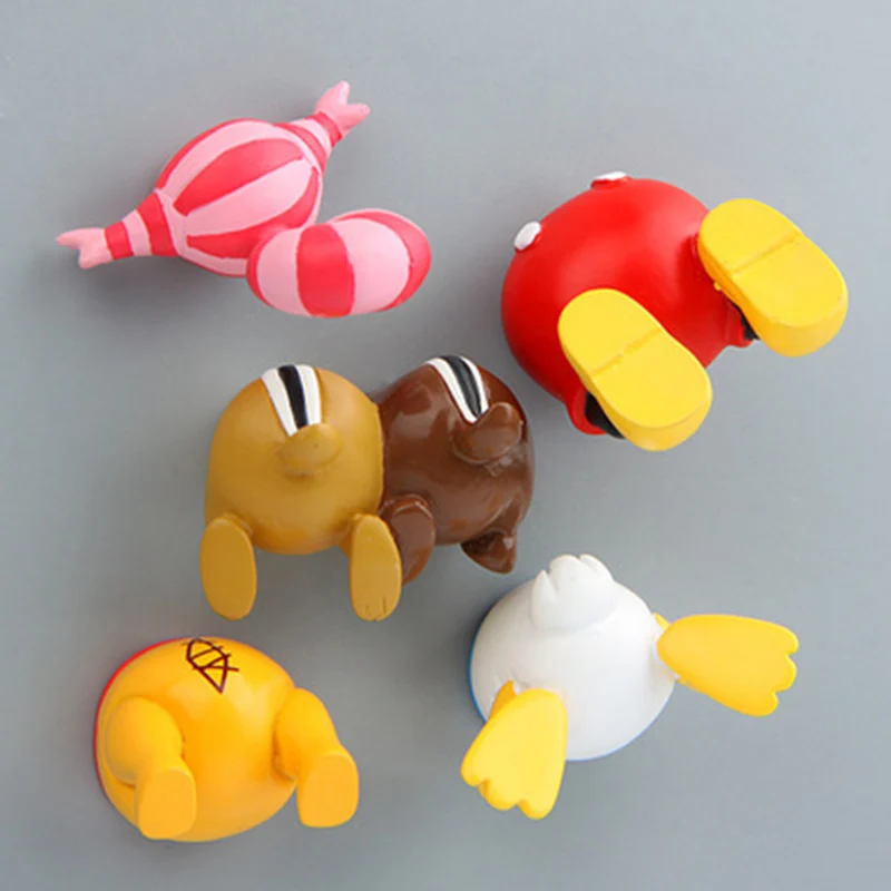 

ZOCDOU 1 Piece America Cartoon Squirrel Mouse Duck Butt Hip Fridge Magnet Half-length Creative 3D Refrigerator Child Present