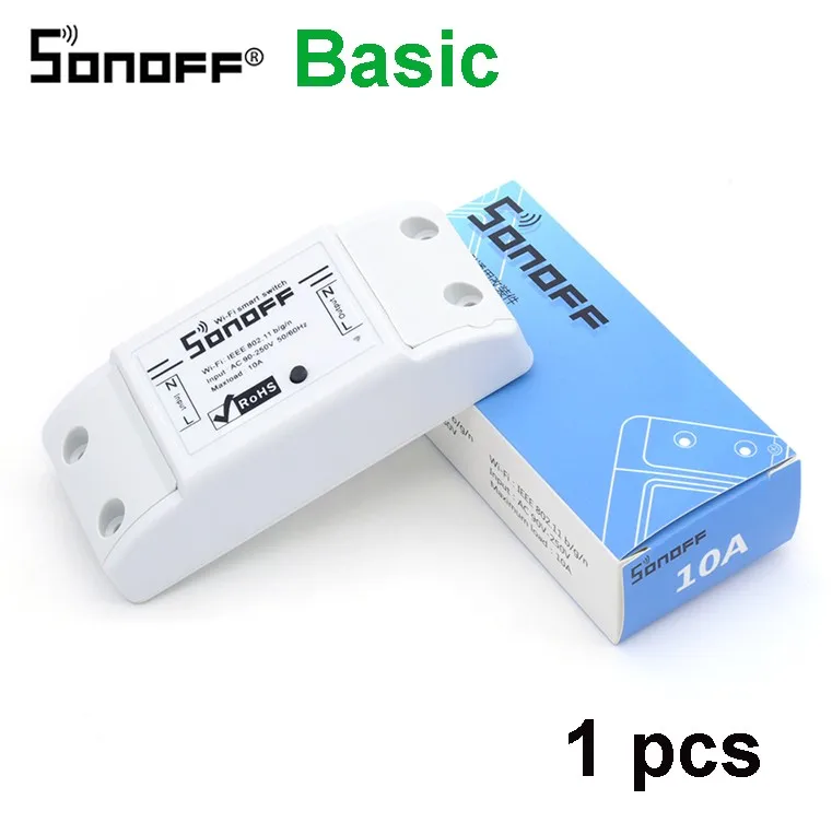 Sonoff Basic 1pcs SONOFF S26 ЕС Базовая wifi умная розетка, светильник, розетка, таймер, 220 В, беспроводной пульт дистанционного управления Alexa Google Home - Комплект: Sonoff Basic 1pcs