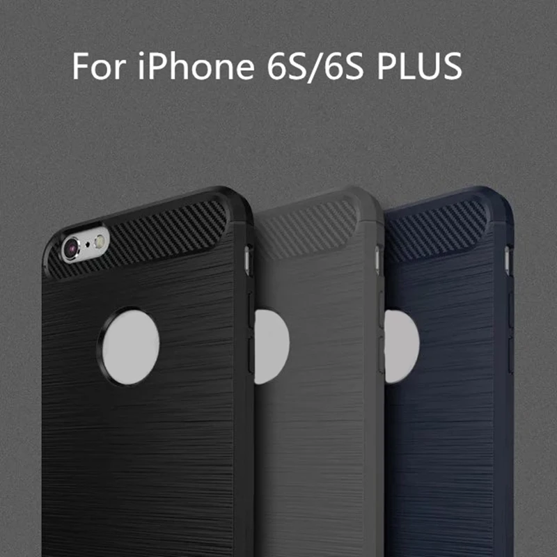 

Irepie Armor Phone Case for iPhone 6 6S 6S plus New Slim Cover Carbon Fibre Brushed TPU Shock Phone Case Cover Mobile Phone Bag
