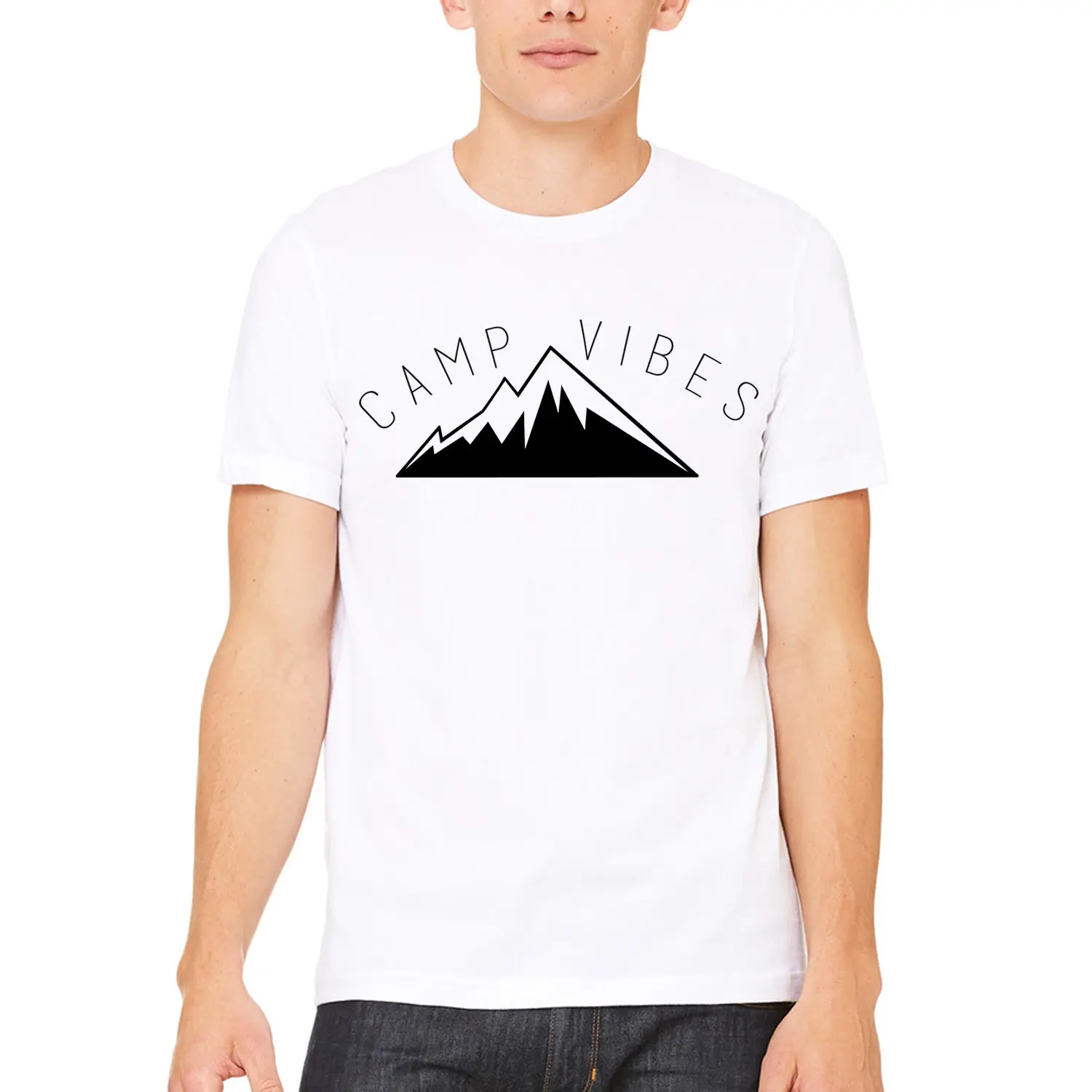 Мужская футболка 2019 новейшая Camp Vibes унисекс футболка Приключения Swag печатная белая футболка Базовая рубашка