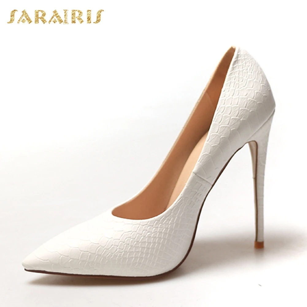 

Sarairis 2019 Luxury Pointed Toe Big Size 34-42 Women Shoes Woman 12cm High Heels Sexy Party Snake Print Lady Pumps