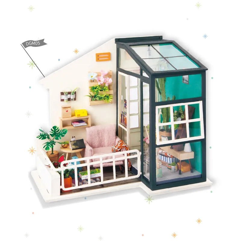 

Assembly Doll House Have A Nap Miniature DIY With Furniture Wooden Dollhouse Toy Home Decoration Craft Gift Adult Kids Girl