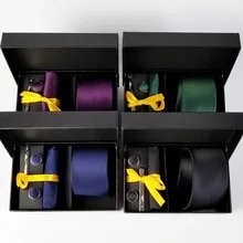 6 см узкий классический мужской галстук жаккард стрела мужской галстук, носовой платок, булавка запонки, Подарочная коробка Упаковка бизнес мужские подарки