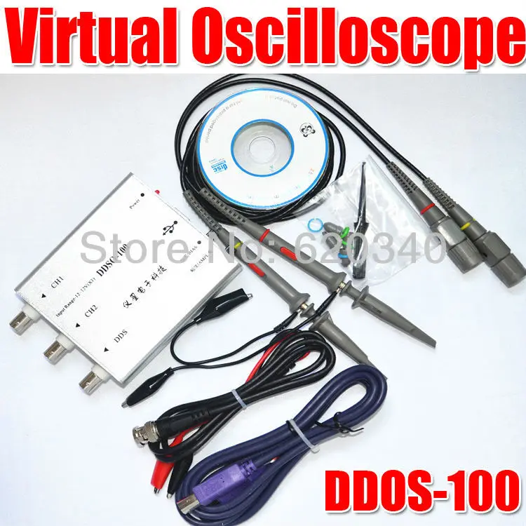 

HDSO-100 upgrade version DDSO-100 USB Oscilloscope portable Virtual oscilloscope 50M bandwidth sampling 100M Signal generator