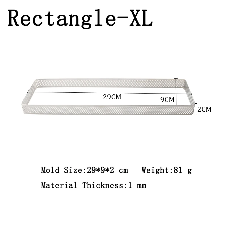 Meibum различные формы из нержавеющей стали Tart кольцо фруктовый крем форма для выпечки французский сырный мусс десерт торт форма для пиццы Инструменты для выпечки - Цвет: Rectangle-XL