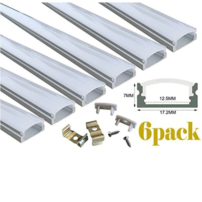 6Pack 1Meter 9x17mm U Shape LED Aluminum Channel System Cover End Caps Mounting Clips Aluminum Profile LED Strip Light Installa 6Pack 1Meter 9x17mm U Shape LED Aluminum Channel System Cover End Caps Mounting Clips Aluminum Profile LED Strip Light Installa