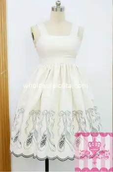 

Japanese Sleeveless White Cotton Lolita Dress JSK Dress
