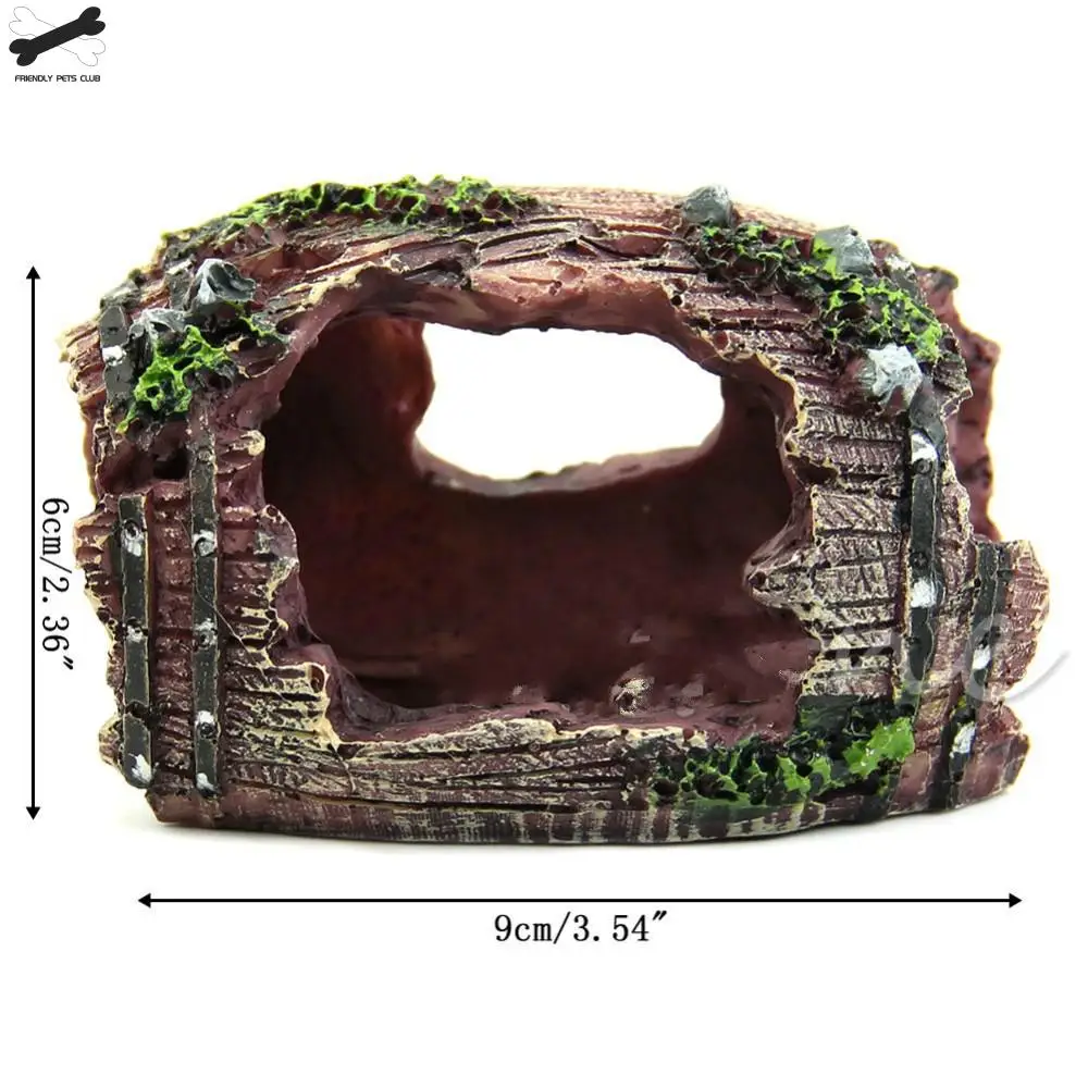 Аквариум Искусственный бочонок смолы пещера-украшение ландшафтное украшение G3615