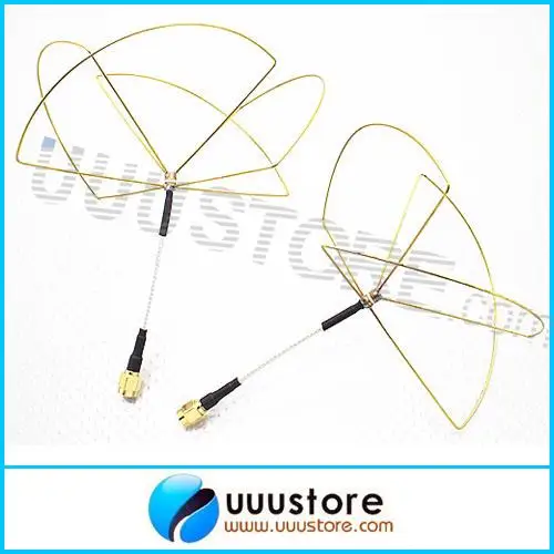 2pcs 1.2GHz Clover Leaf Antenna Circular Polarized SMA male for 1.2Ghz
