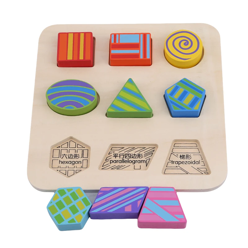 Деревянные игрушки ассорти буквенно-цифровые геометрические формы Монтессори Пазлы для раннего развития детей раннее образование дает