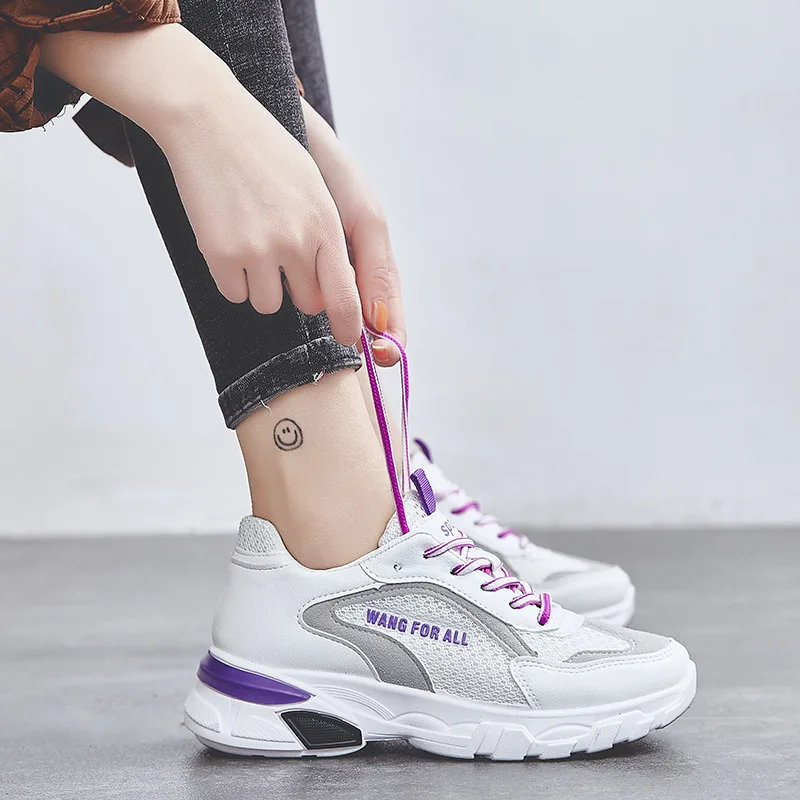 

Shoes woman 2019 new spring Korean version of color matching running shoes thick-soled casual student platform sneakers